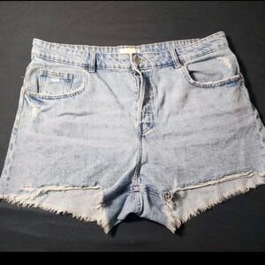 H&M Light Blue Frayed Jean Shorts